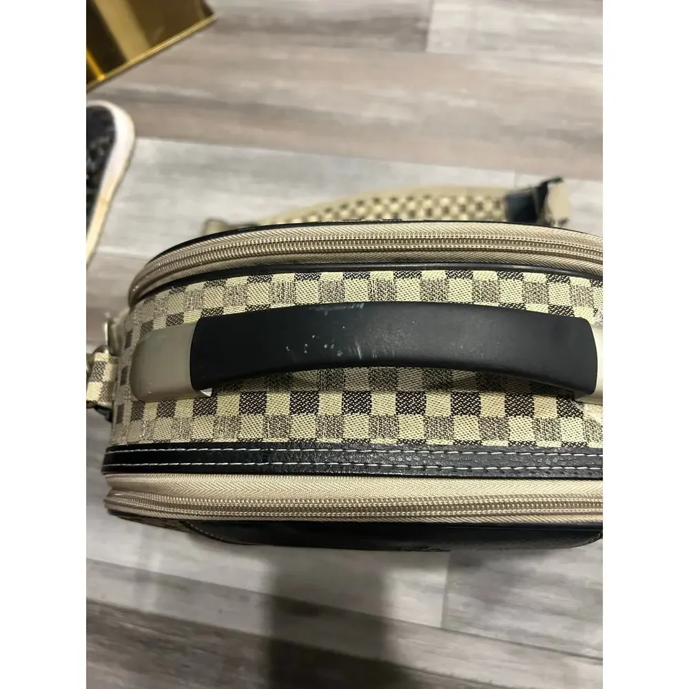 Ultralite Checkered Retro Carry On Travel Bag Y2K Under Seat Overnight Case